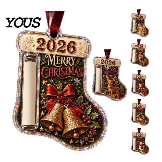Holiday Cash Gift Card Ornament Stocking Shaped Christmas Ornament, Acrylic Money Holder Hanging Party Decor Decor, Xmas Tree for Tree, Supplies