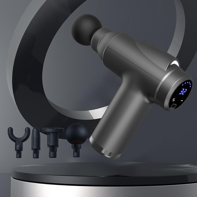 USB зарядный пистолет для фасциального массажа с ЖК-дисплеем и многоуровневой регулировкой, подходит для массажа всего тела