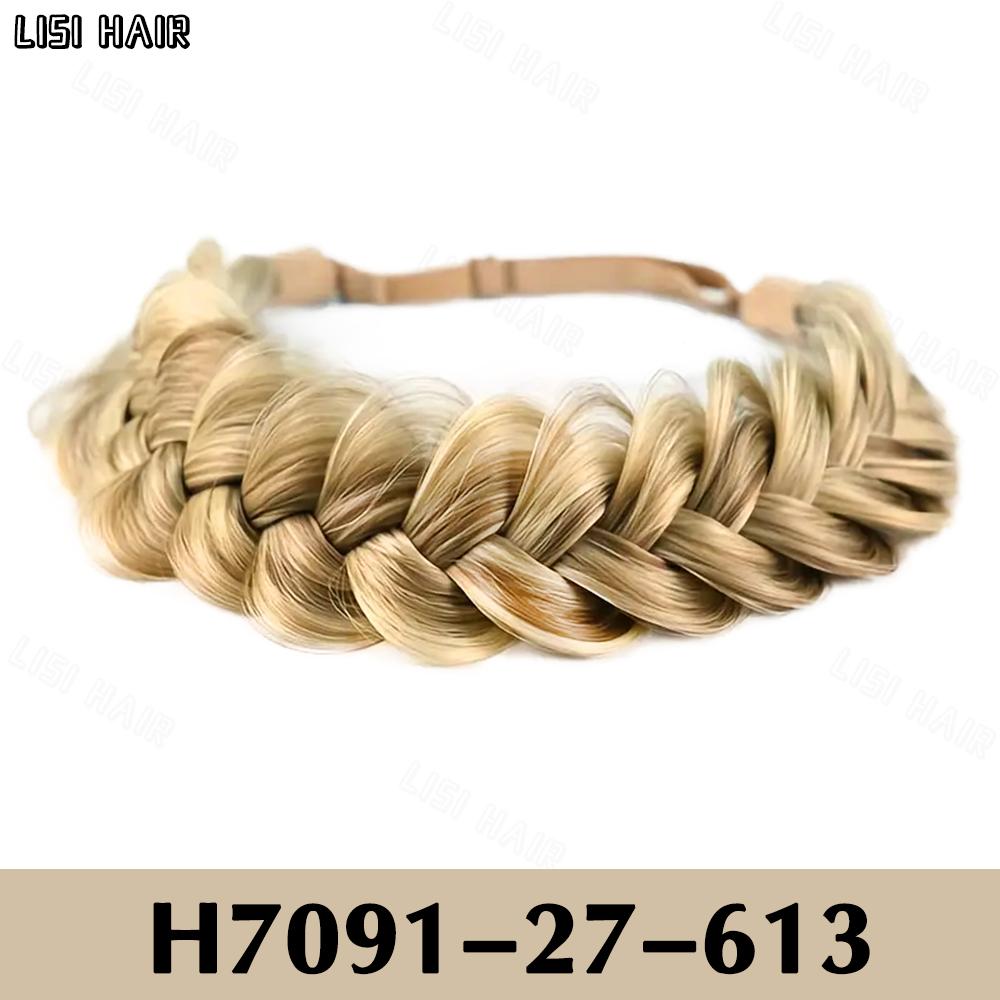 MISS WIG 1 шт., классическая 3-прядная эластичная плетеная повязка на голову, синтетический парик, повязка на голову, натуральный настоящий парик, косы, подходит для женщин и девочек