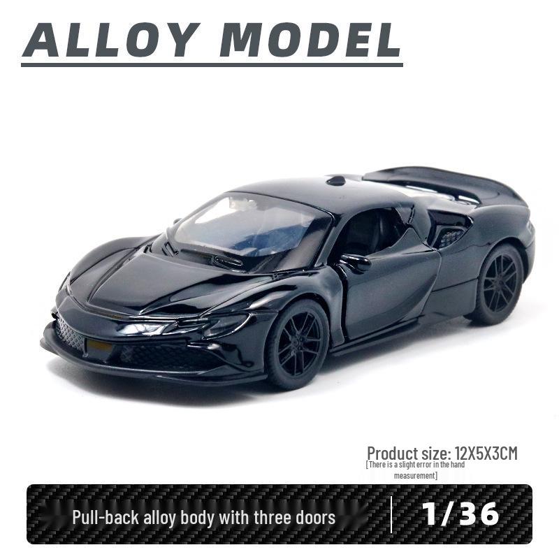 Модель спортивного автомобиля из сплава с функцией pull-back - Игрушка для детей с открывающимися дверями, идеально подходит для мальчиков и украшения торта.