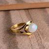 Кольцо с овальным драгоценным камнем Rainbow Moonstone, Эффектное кольцо, Кольцо из желтого золота, Дизайнерское кольцо, Кольцо с камнем рождения, Кольцо с безелем