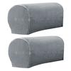 2 Pcs Sofa Arm Cover Elastic Thickened Dirt-resistant Solid Color Soft Fabric Anti-Slip Couch Armrest Protectors Recliner Slipcovers