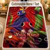 Flannel BlanketRainbow Friends Custom Name Text Personalized Soft Warm Throw Blanket Home Decor Gift