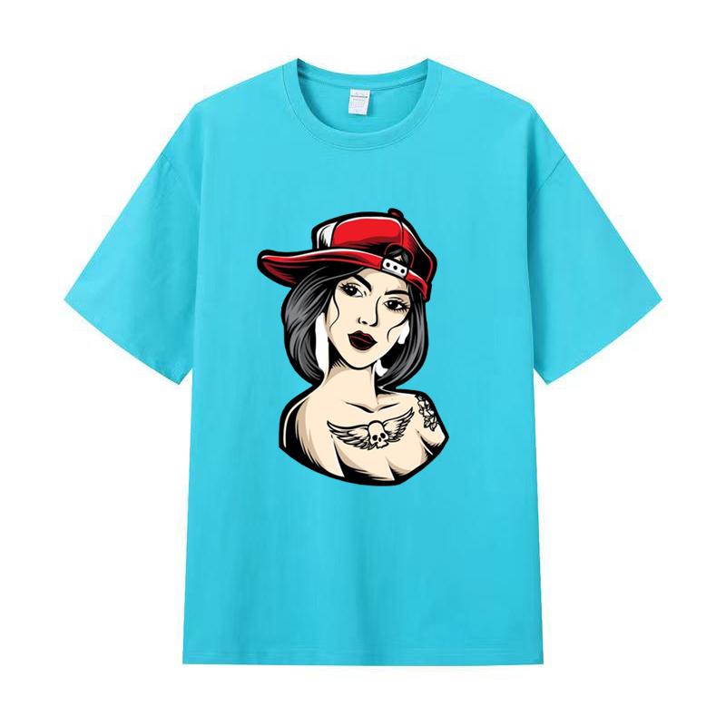 Летняя мужская футболка высокого качества из хлопка с короткими рукавами и принтом, женская футболка, модная спортивная рубашка, повседневный топ для бега