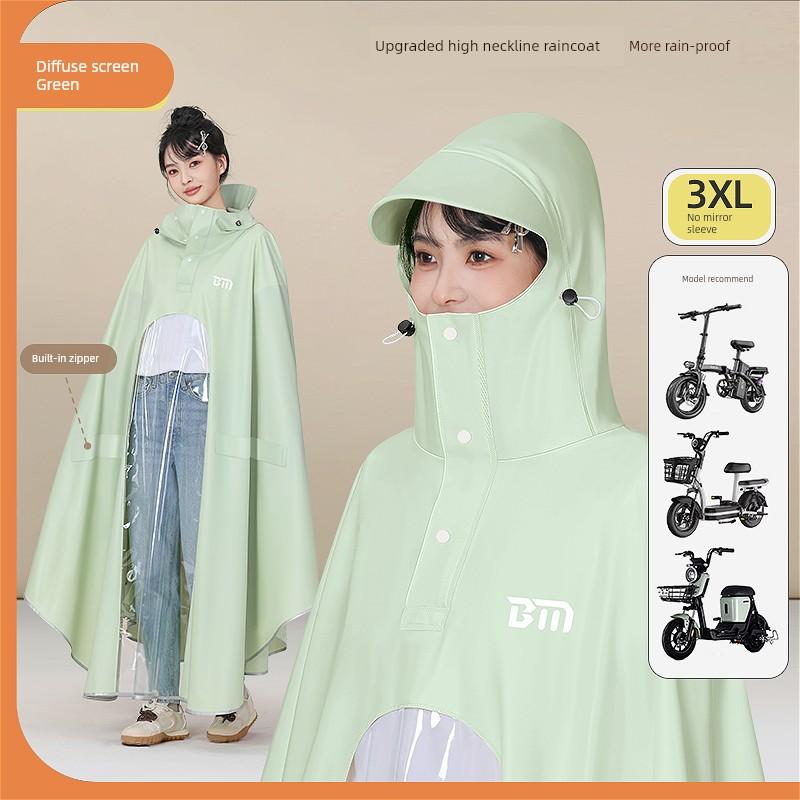 Electric Scooter Raincoat for Women, Single-Person, Adult, Long, Full-Body, Heavy-Duty, New Model, Thickened Rain Poncho