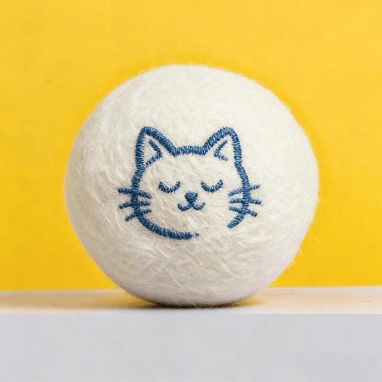 Шерстяной мячик для кошек Мягкий фетровый мячик для кошек Интерактивная развивающая игрушка Тихий