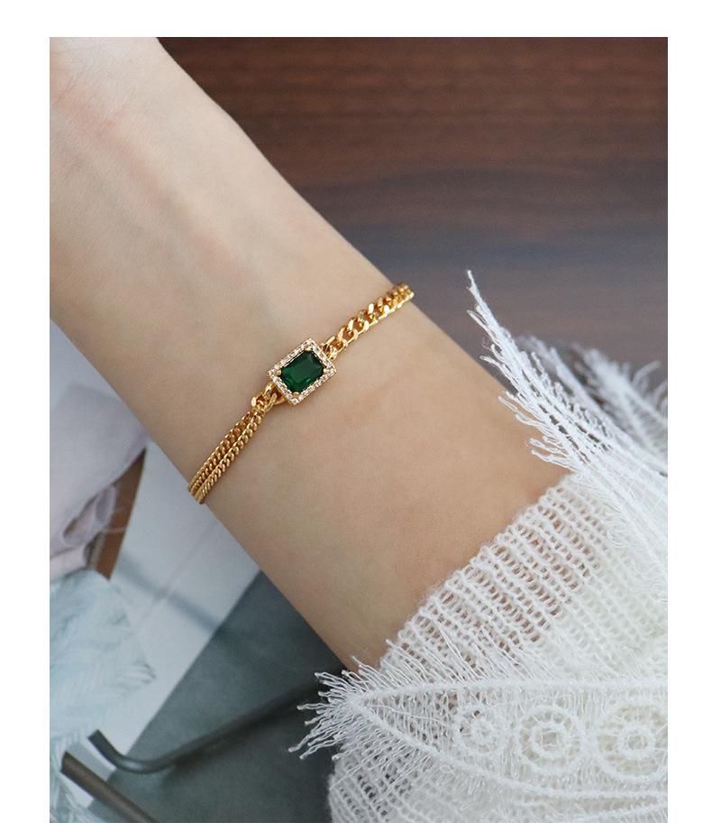 Ретро Шик Зеленый Циркон Квадратное Ожерелье - Универсальный и Элегантный Женский Чокер