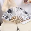 Elegant Tassel Folding Fan Classical Hand Fold Fan Irregular Fracture Fan Silk Folding Fan  Female