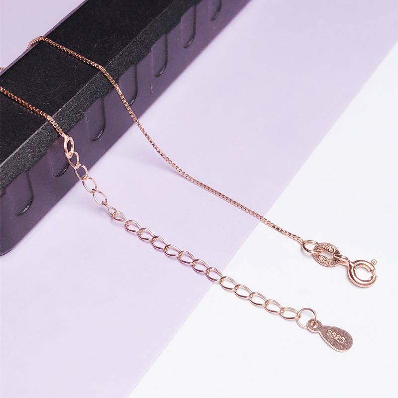 Женское регулируемое колье-чокер из стерлингового серебра S925 с цепочкой-коробкой и удлинителем