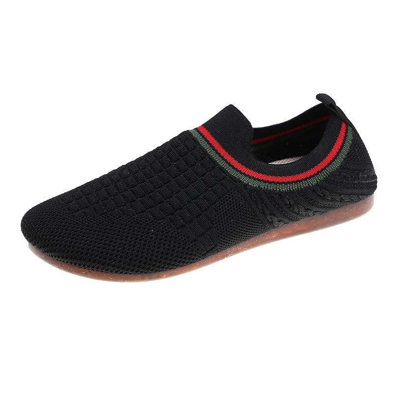Мода 2024 года, новые летние женские модные плетеные туфли на плоской подошве, удобные мокасины с круглым носком