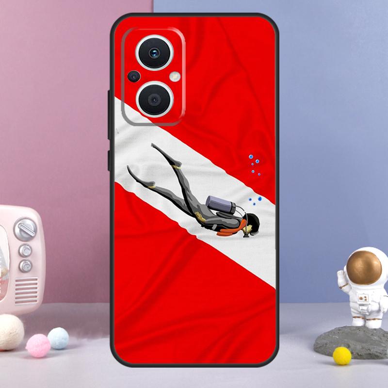 Scuba Diver Diving Funda For OPPO Reno 14 F 11F 12F 13F 10 11 12 13 Pro 7 8 Lite OPPO Find X8 X6 X5 X9 Pro Case