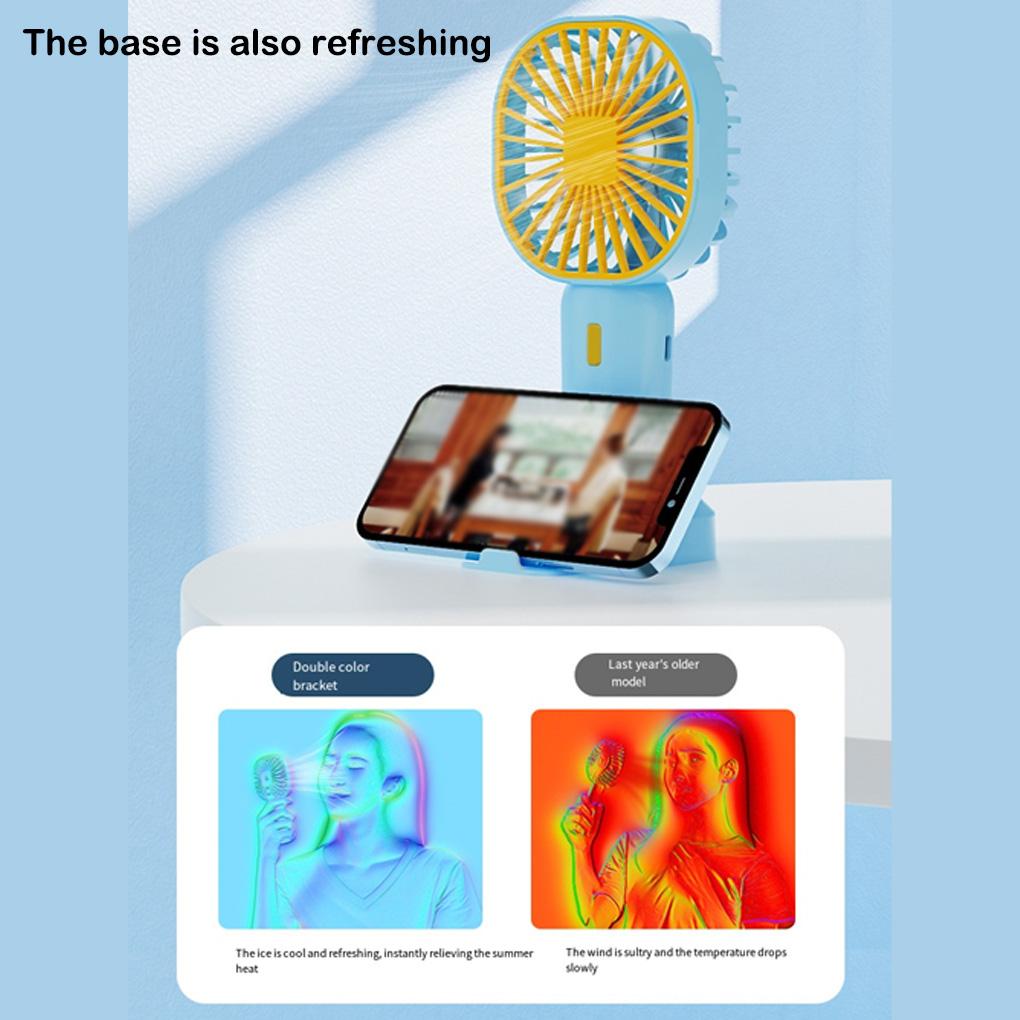 Мини-ручной вентилятор с USB-перезаряжаемым воздушным охлаждением, настольный, с длинной батареей, подарок для путешествий, покупок, автомобилей, офиса
