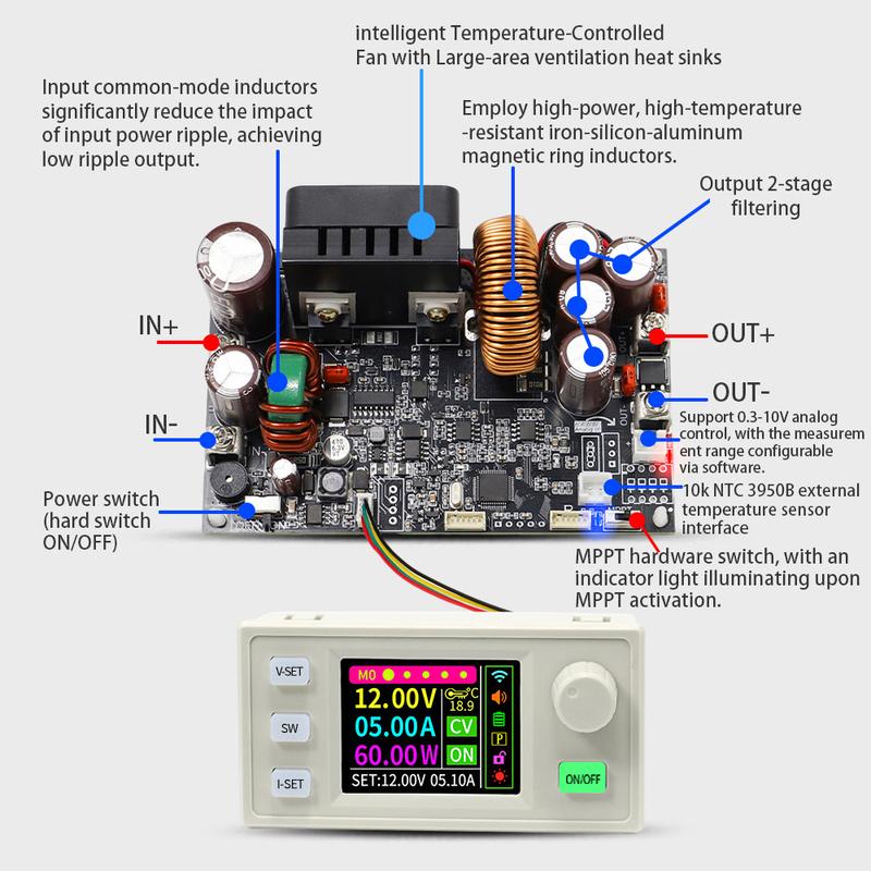 XY7025S 1750W 25A CNC BUCK DC Power Supply Adjustable CV CC CW Step-Down Converter MPPT Charging 12-85V To 0-70V WIFI 485 IR