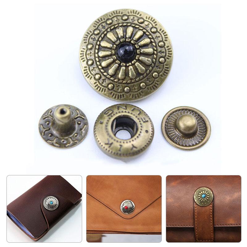 1Set Press Studs Fasteners Clothing Snap Buttons Garment DIY Metal Sewing Accessories Leather Craft