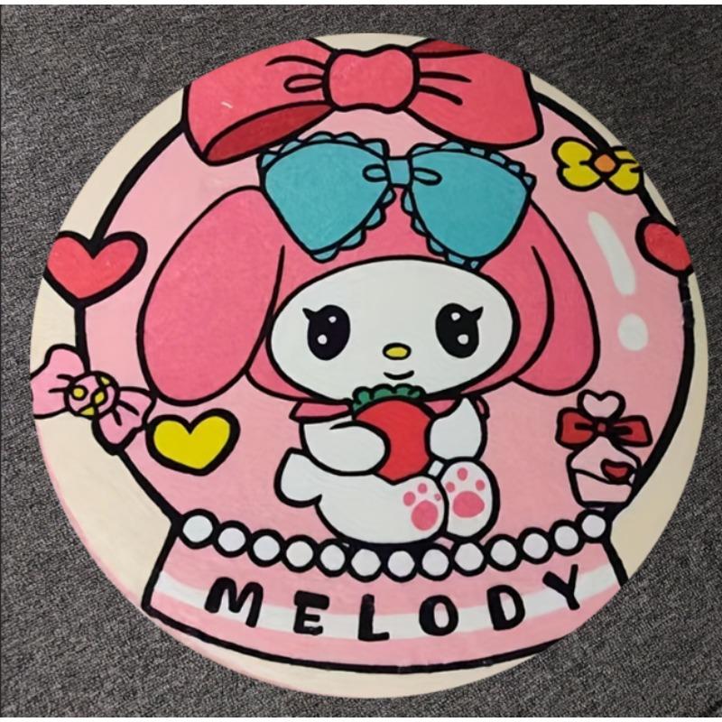 Круглый ковер Sanrio - это мягкий нескользящий придверный коврик, используемый для украшения спальни и гостиной. Милый аниме-мультфильм Мелоди и Куроми