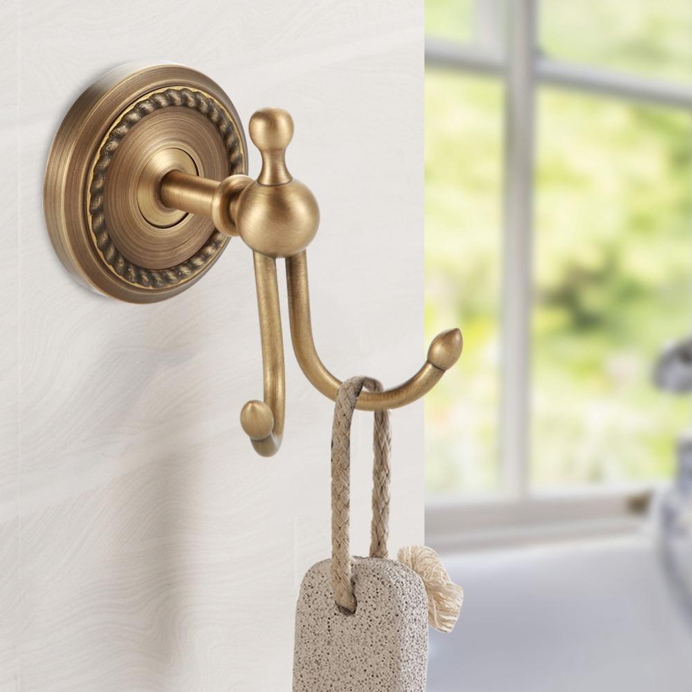 Wall Mounted Towel Hanger Hook Antique Gold Robe Hook Bathroom Entryway Closet Kitchen