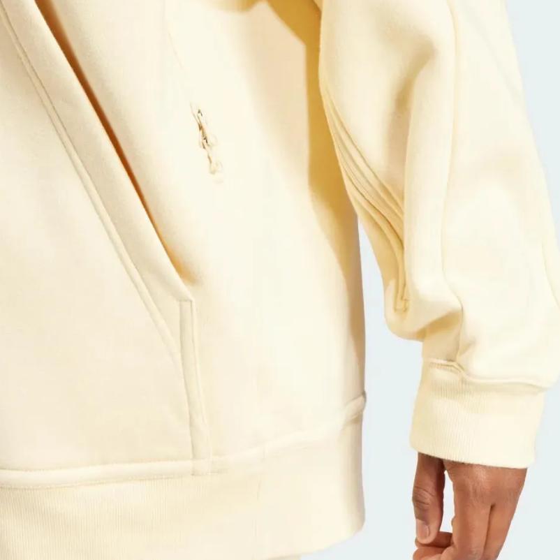 Adidas X Stella McCartney Solid Logo Hoodie Women Hoodies Beige IB5112