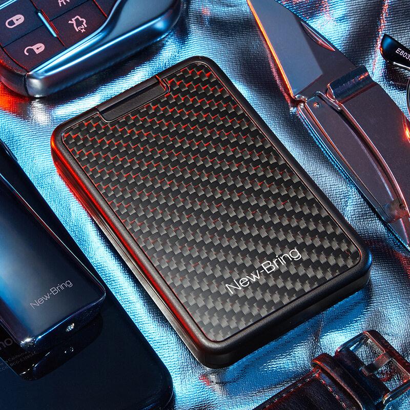 NEW High Quality Slide Wallet RFID Blocking Carbon Fiber Credit ID Card Holder For Card Money Minimalist Purse Bank Cards Box Metal Wallets