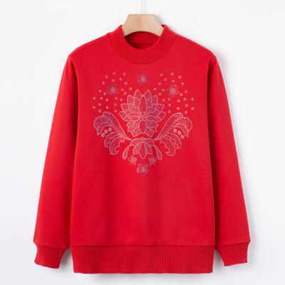 Бабушка Носит Осенний Пуловер Яркий Бриллиант Свитер для Женщин В Осенней и Зимней Одежде Плюс Бархат Мама Носит Толстую Базовую Рубашку