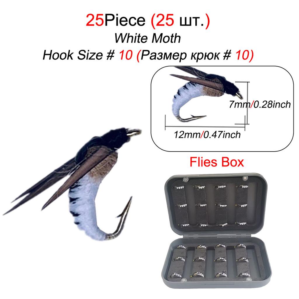 25 шт., приманка для рыбалки нахлыстом, сухие мокрые мухи, искусственная приманка нимфы, приманка для ловли карпа, форели