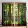 2pcs  Decorate The Forest Outside Printed Curtain for Home Decor - Rod Pocket Window Treatment for Bedroom, Office, Kitchen
