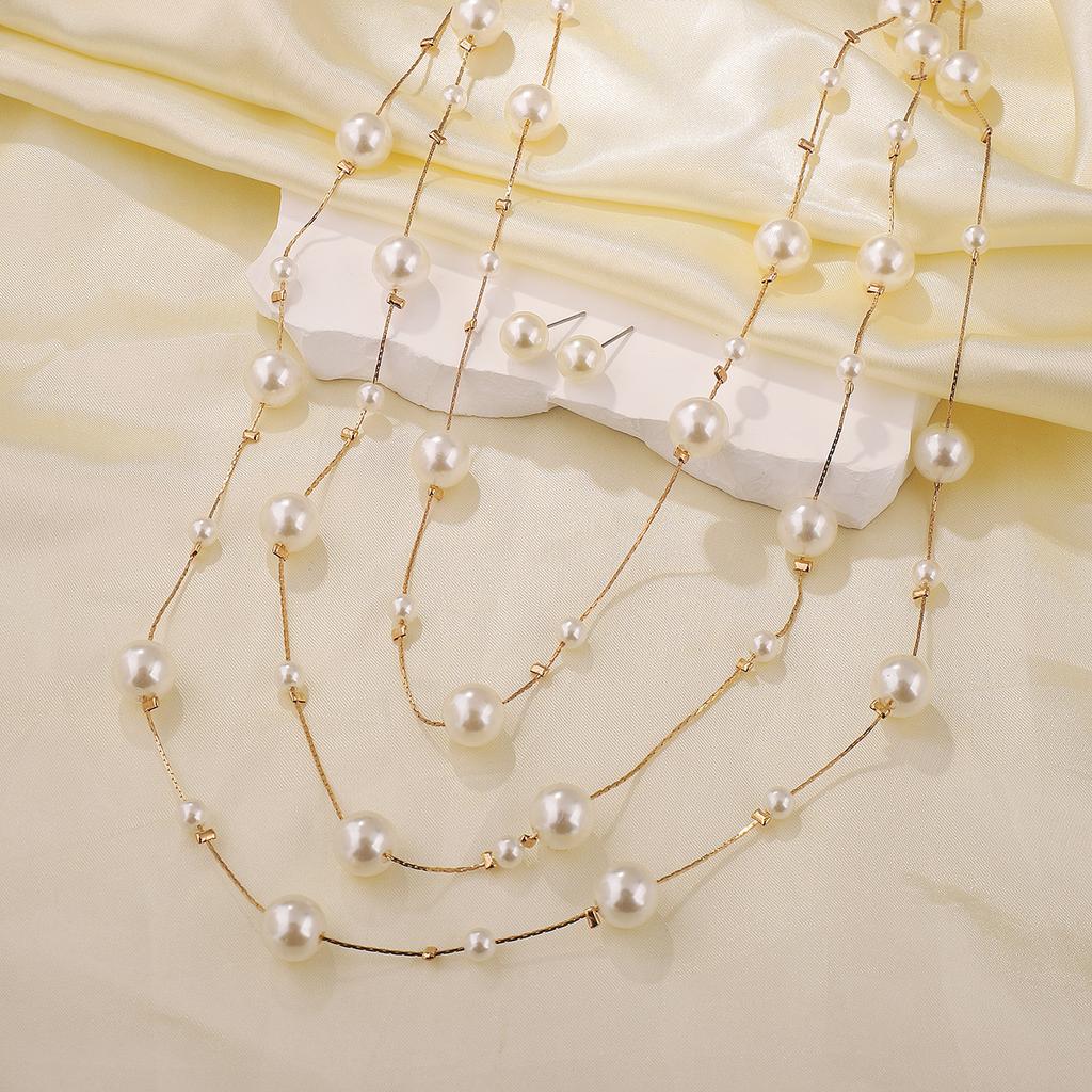 Tooxika French New Light Luxury Pearl Multi-layer Necklace Elegant Small Fragrant Wind Design Sense Necklace