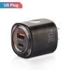 Зарядное устройство USB PD 2 в 1 Прозрачный Механизм Быстрая зарядка 3.0 Быстрая настенная зарядка Питание для мобильного телефона для iPhone Samsung Вилка Xiaomi Hua