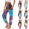 Женские брюки с карманами и завязками на талии, повседневные брюки для йоги в стиле бохо с принтом