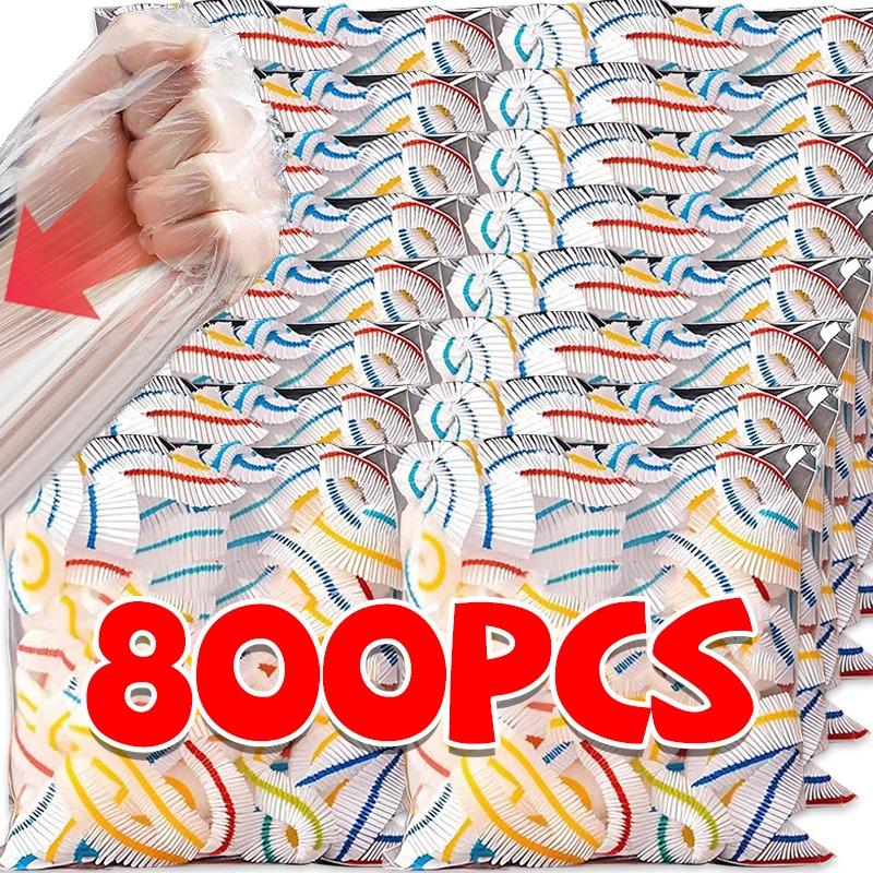 800/50 шт. Одноразовые крышки для сохранения свежести, пластиковые крышки для хранения еды и фруктов для дома, кухни, пикника на природе, кемпинга, шапочка для душа