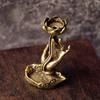 Copper Backflow Incense for Burner Buddha Hand Lotus Incense Base Elegant Incense Holder for Home Yoga Aromatherapy Relaxation