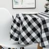 American Style Plaid Tablecloth Round Dining Table Red Black White Checkered Anti-Slip Heat Resistant