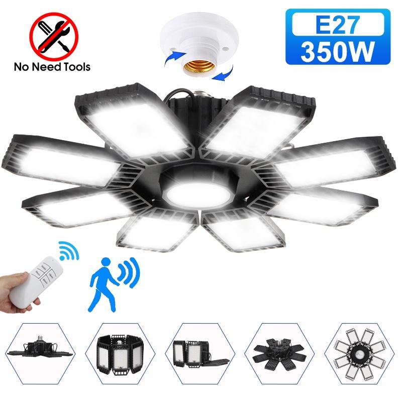 AC 85-265V 250W 6500K E27 Светодиодная лампа для гаража Регулируемая деформируемая лампа Потолочный светильник для магазина/склада/мастерской