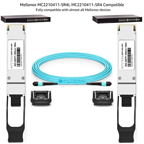 Оптический трансиверный модуль OPSTRAN 40GBASE-SR4 QSFP+ Совместимый с Mellanox MC2210411-SR4L и MC2210411-SR4, 850 нм 150 м DDM MTP/MPO-12 MMF