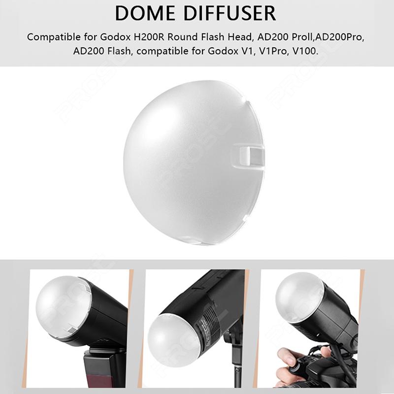AK-R11 Dome Diffuser Replacement for Godox V1 Pro V100 AD100Pro Round-Head Flash/AD200/AD200Pro/for V1 Flash Series Spare Part