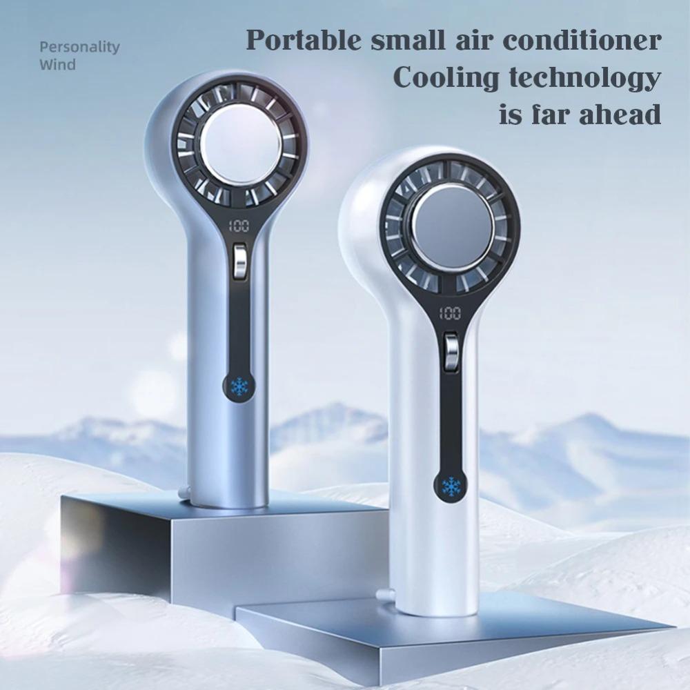 Rechargeable Ice Sensation Cold Fan Adjustable Cooling Fan Portable Mini Pocket Fan Travel