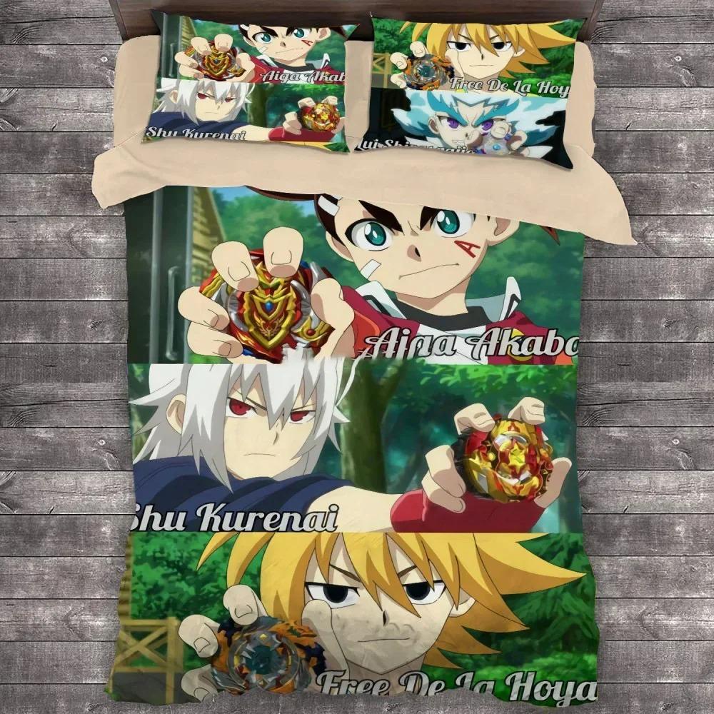 Anime B-Beyblades Duvet Cover Pillowcase Bedding Set Adult Boy Girl Bedroom Decoration Children Single Double Large Size Gift