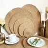 Джутовый коврик ручной работы, утолщенный, антибактериальный и влагостойкий, изоляционный коврик, реквизит для фотосъемки, круглый декоративный коврик из джута