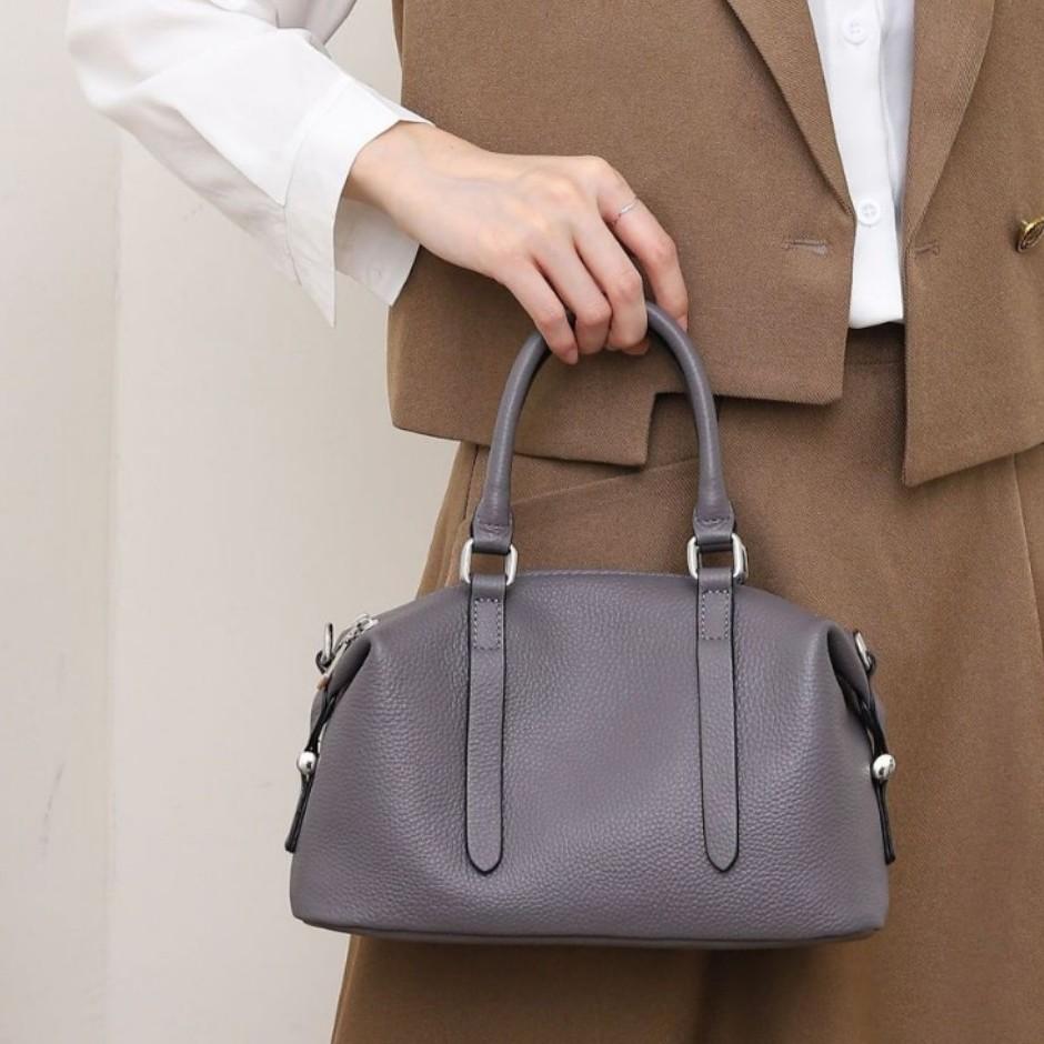 Сумка из коровьей кожи через плечо, сумка-кроссбоди, сумка-ракушка, популярная модная нишевая женская практичная мягкая сумка на одно плечо