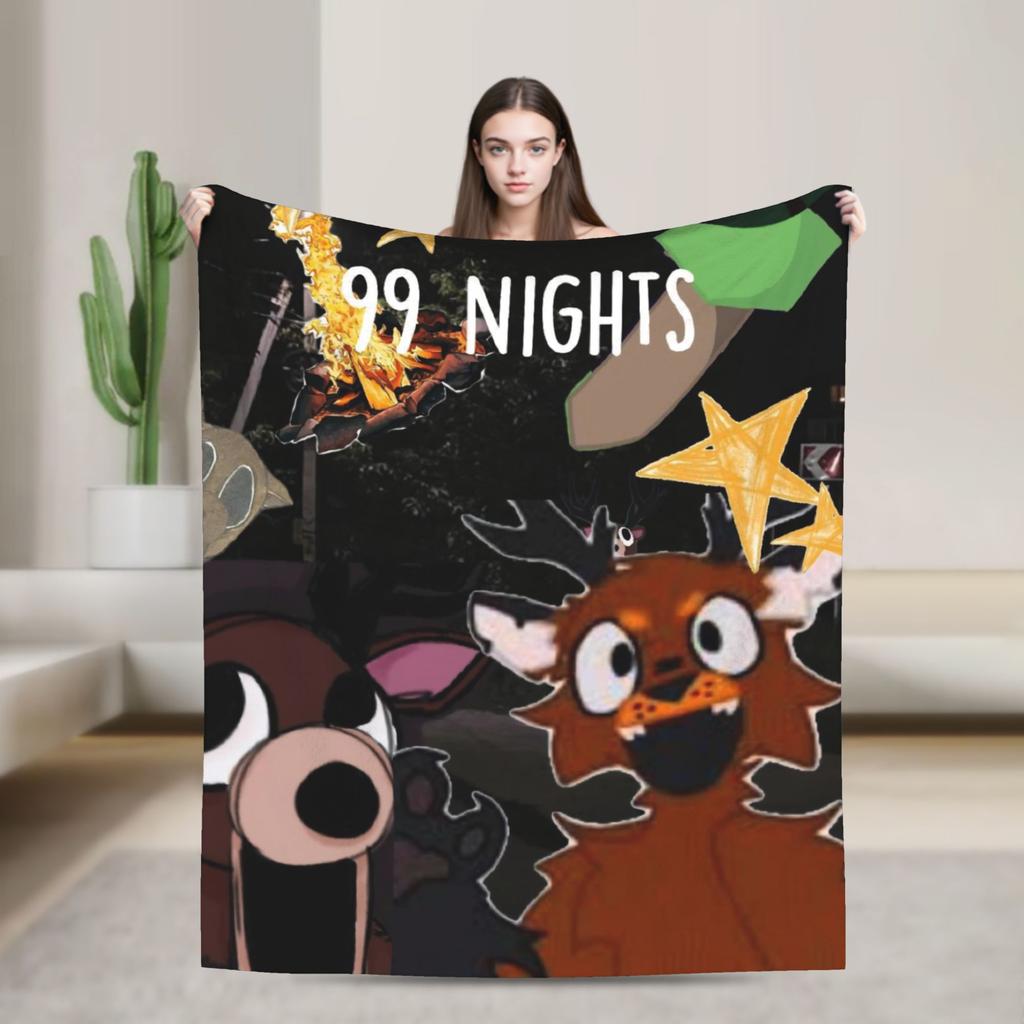 99 Nights in the Forest The Deer Flannel Throw Fashion Blanket Horror Game Bedding Knitted Fashion Blanket Outdoor Lightweight Multi-functio
