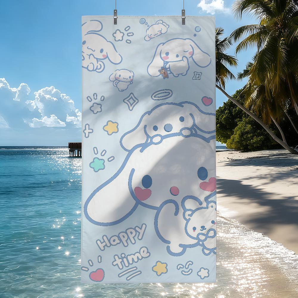 Милое Полотенце Sa C-Cinnamoroll Быстросохнущие Пляжные Полотенца Подходят Для Бассейнов, Кемпинга, Йоги И Тренажерного Зала