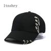 Summer Adult Casual Solid Adjustable Creative Cross Piercing Iron Ring Baseball Caps Snapback Cap Unisex Hip Hop Travel Beach Hat Sun Hats