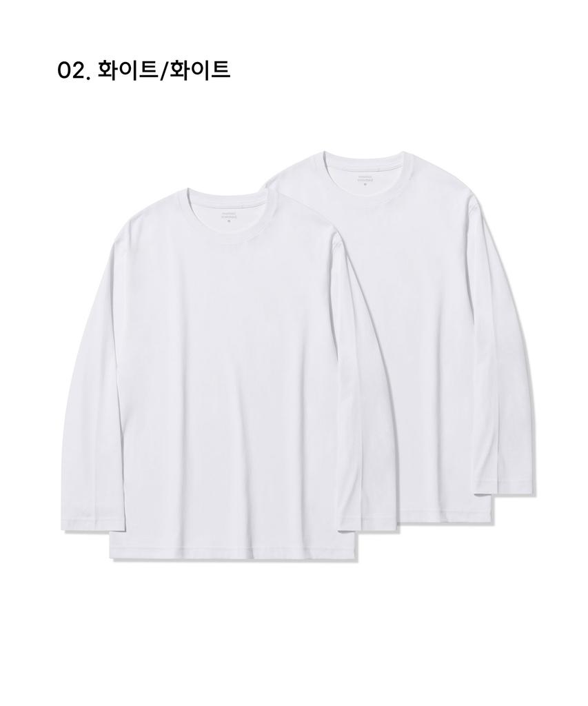 MUSINSA STANDARD [Cooltandard] Crew Neck Long Sleeve T-Shirt 2-Pack