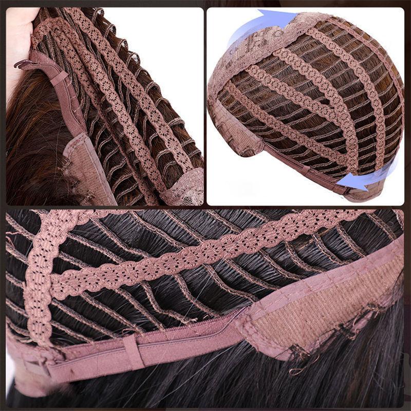 Пушистый парик с полной головой, парик с градиентом, золотистый, длинный, модный, вьющиеся волосы, натуральный