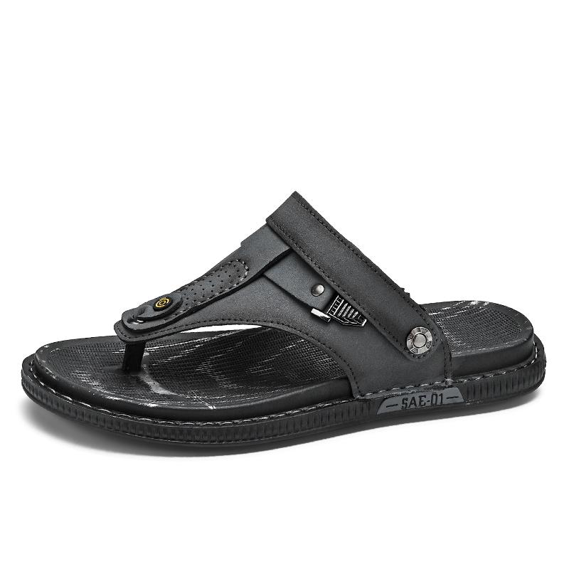 Мужские сандалии кожаные мужские стильные пляжные сандалии бренд летняя повседневная обувь шлепанцы мужские тапочки кроссовки мужская обувь для ходьбы