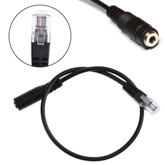 30cm 3.5mm Smartphone RJ9 Plug Converter Headset to Adapter Cable for Telephone