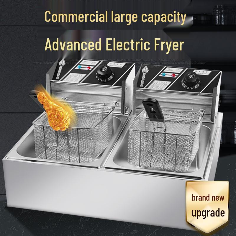 Large Capacity 110V/220V Electric Fryer - US, European, UK Standards - Free Shipping