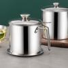304 Stainless Steel Stainless Steel Oil Pot 1.4L/1.8L Oil Filter Pot  Kitchen Supplies