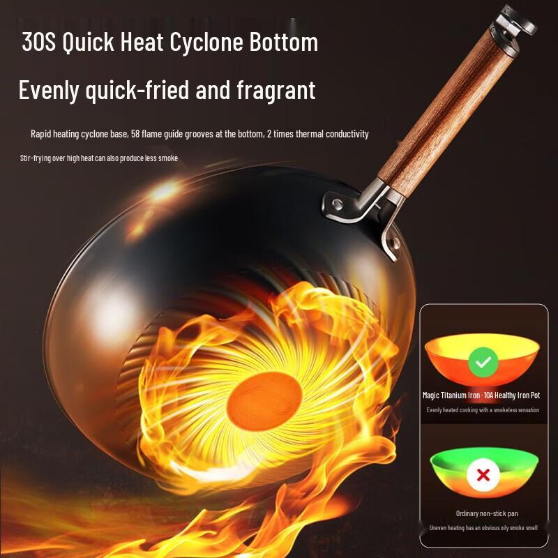 ASD Magic Titanium Iron Non-Coated Wok