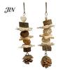Wooden Parrot Chew Toy Toy, Pine Cone Bird Blocks Anxiety Relief Enrichment Cage Accessories for Small Medium Parrots Foraging Biting Beak Care