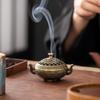 Mini Incense Burner Incense Burner With Hollowed Out Patterns Three Legged Stove Indoor Stove Plate Desktop Home Decoration